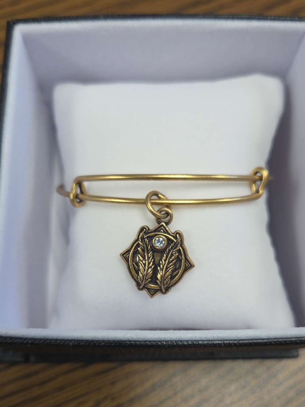 Alex and Ani Coppure Godspeed Adjustable Bangle Bracelet With Swarovski Crystal